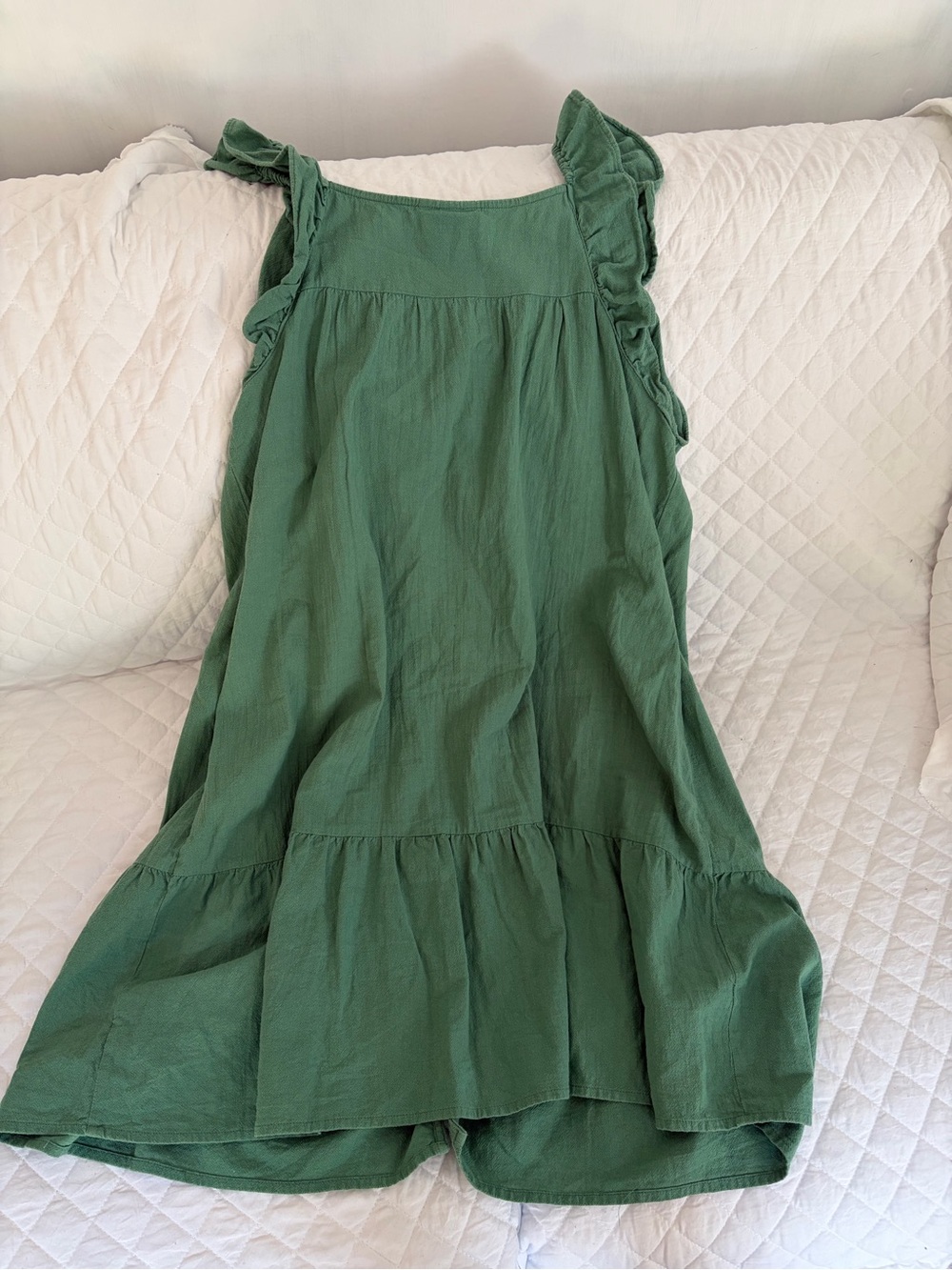 Universal Thread Green Ruffle-Shoulder Button-Front Midi Dress - Picture 7 of 7